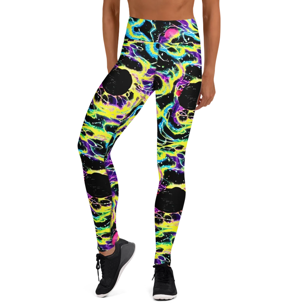 Electroflora on Yoga Leggings — Front