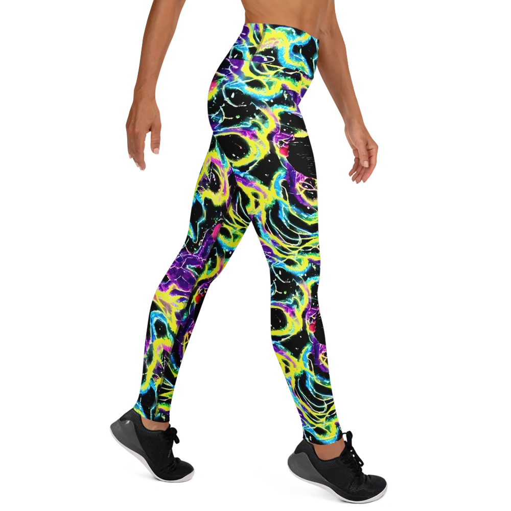 Electroflora on Yoga Leggings — Right