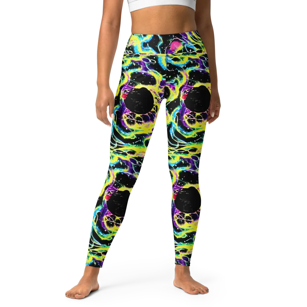 Electroflora on Yoga Leggings — Front
