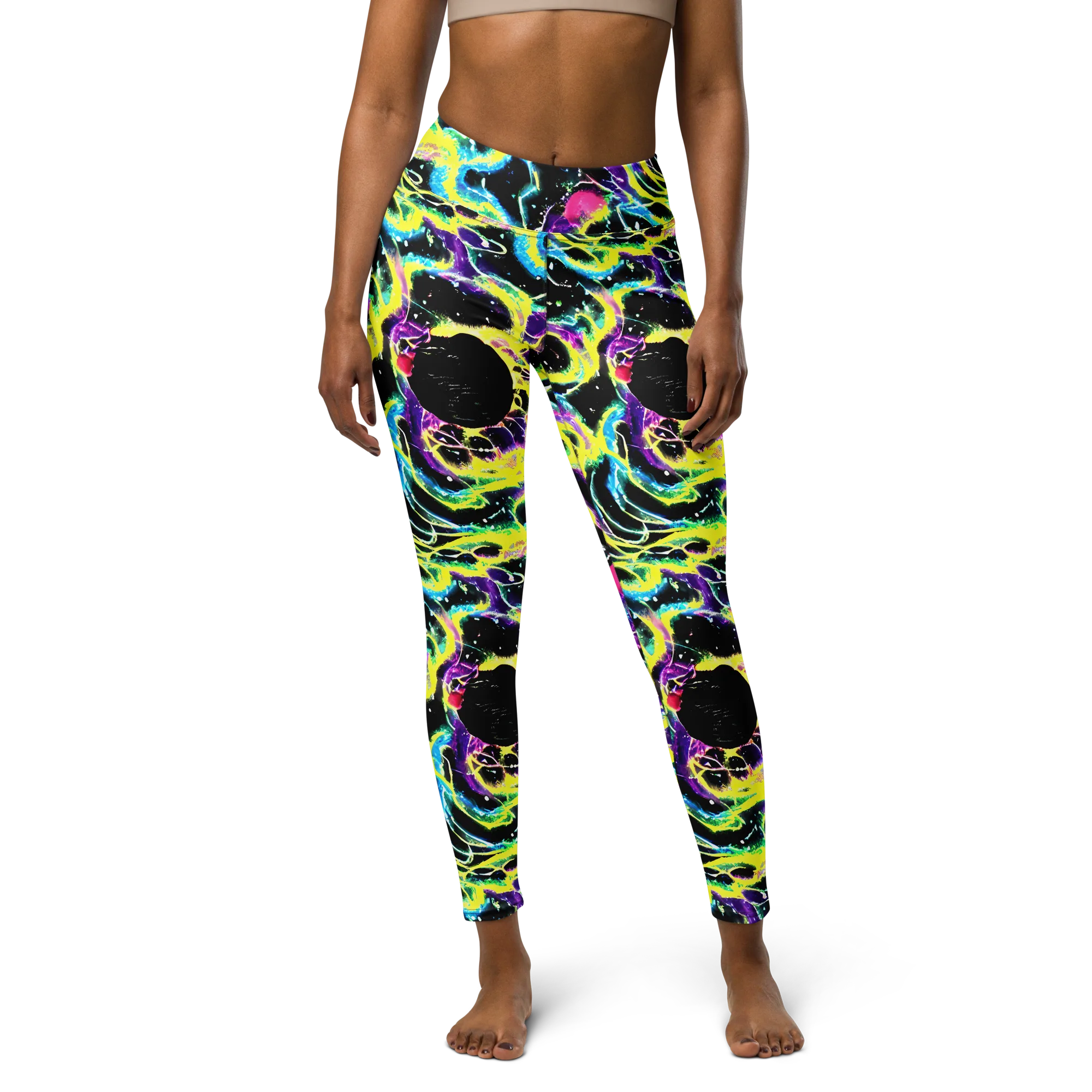 Electroflora on Yoga Leggings — Front