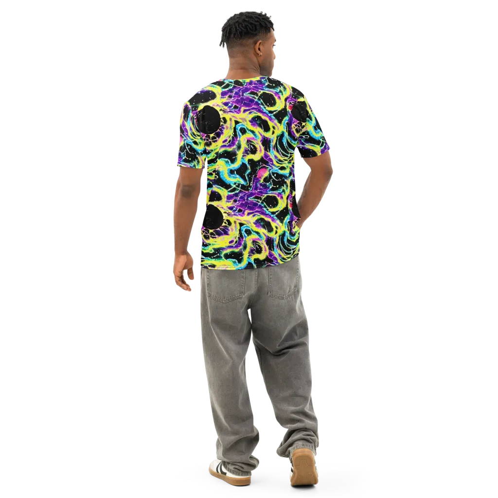 Electroflora on Men's Cotton Crew Neck T-Shirt — Back