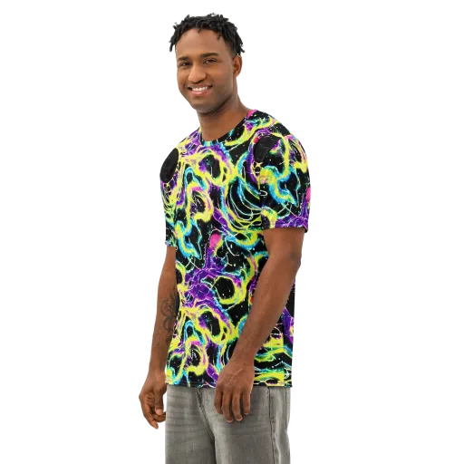 Electroflora on a Men's Cotton Crew Neck T-Shirt