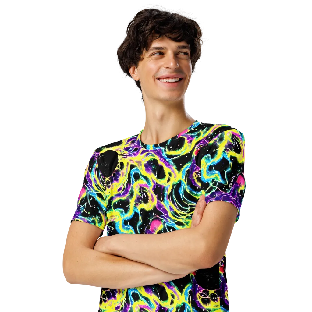 Electroflora on Men's Crew Neck T-Shirt — Left Front