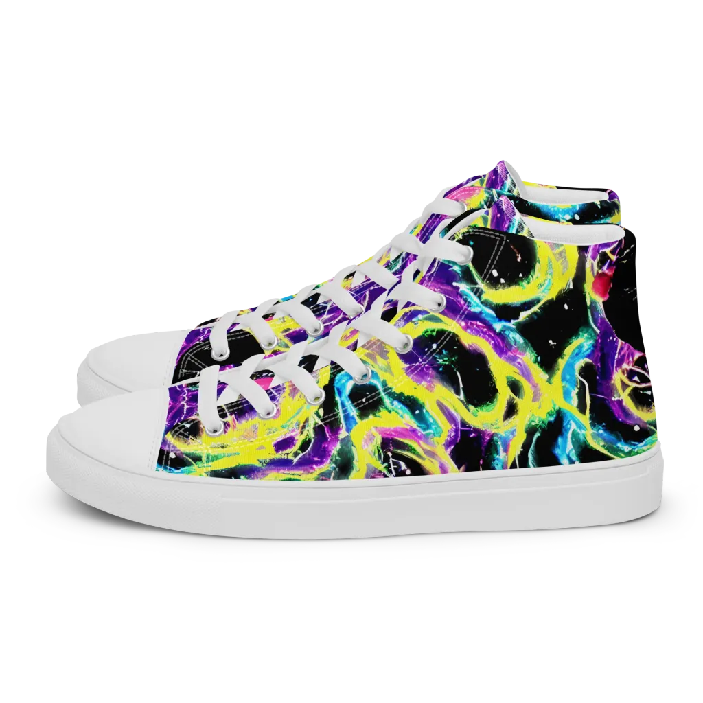 Electroflora on Women's High Top Canvas Shoes — Left