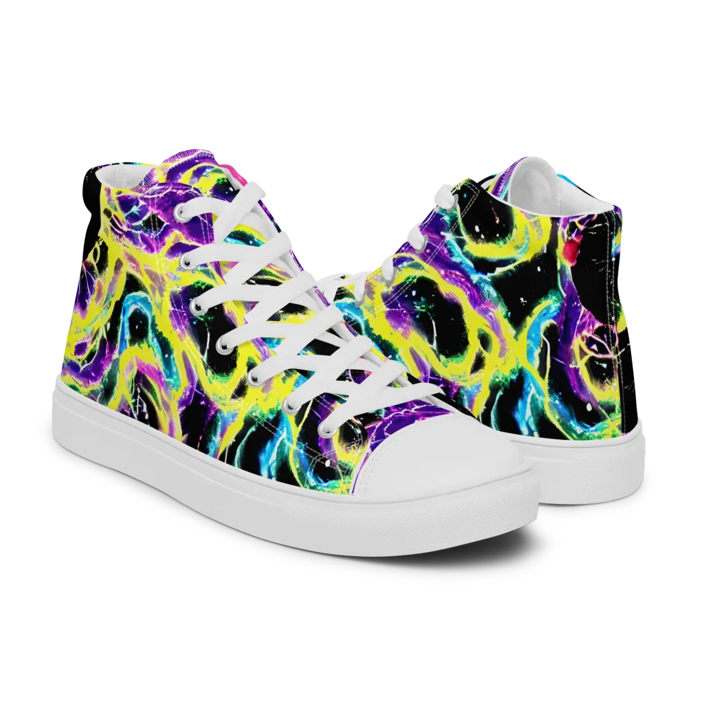 Electroflora on Women's High Top Canvas Shoes — Right