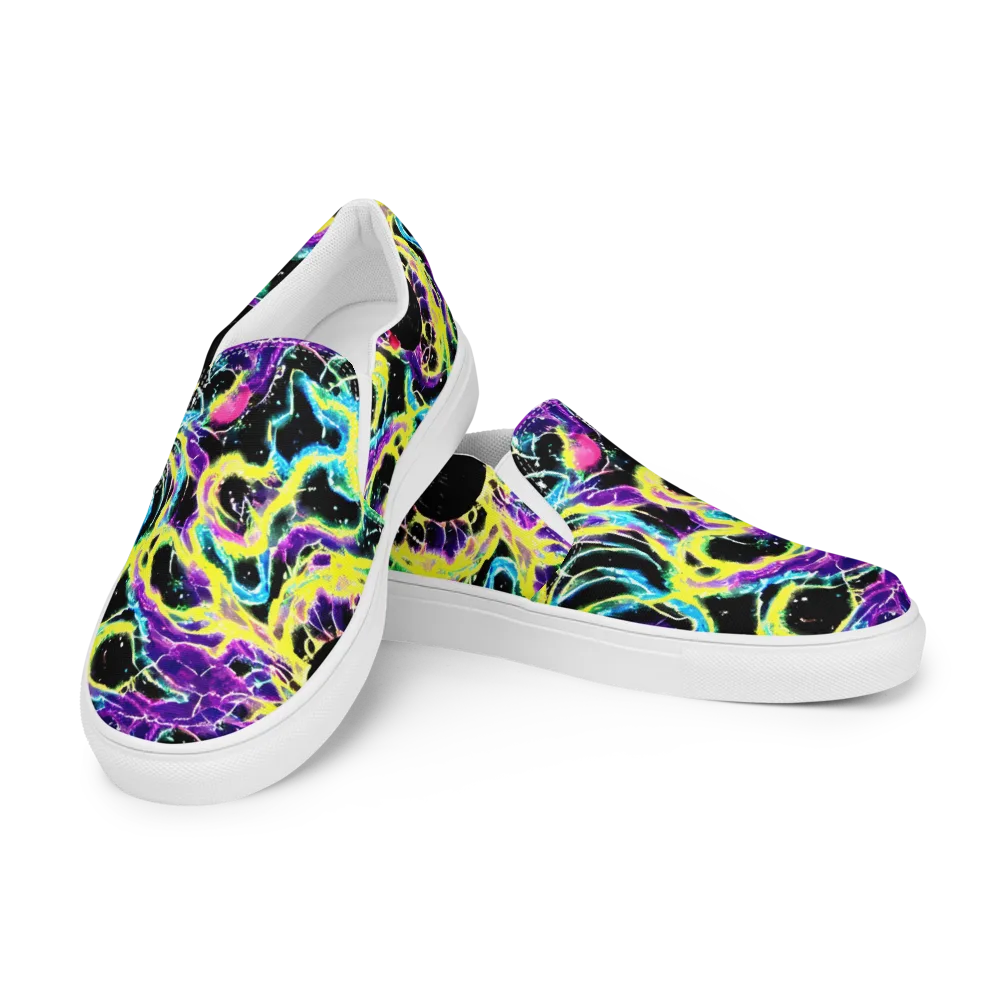 Electroflora on Men's Slip-On Canvas Shoes — Left Front