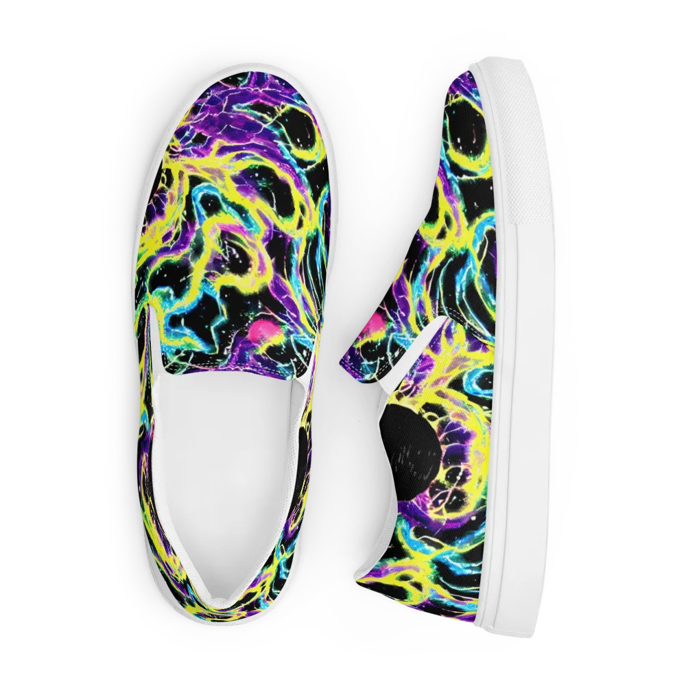 Electroflora on Men's Slip-On Canvas Shoes — Front