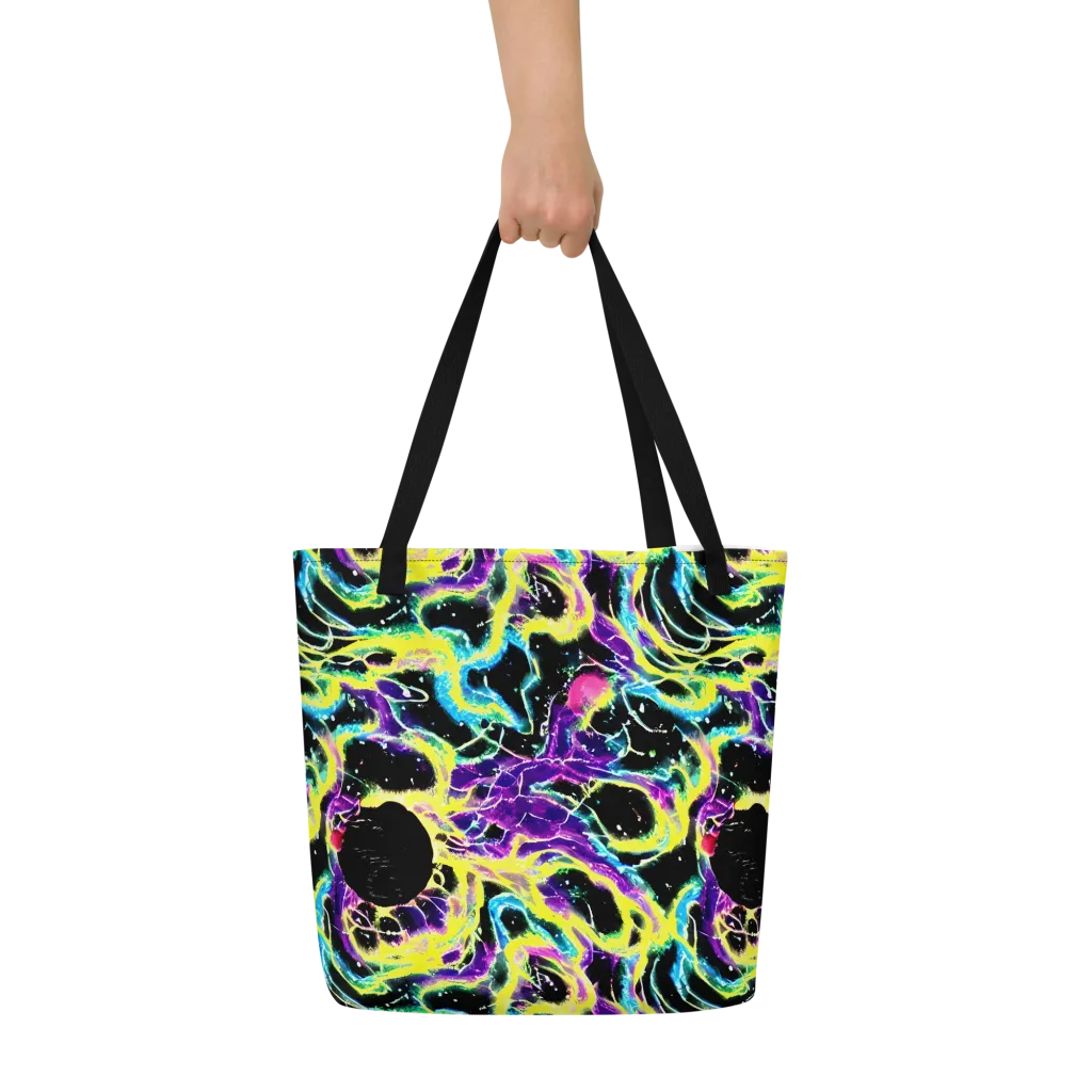 Electroflora on Large Tote Bag W/ Pocket — Front