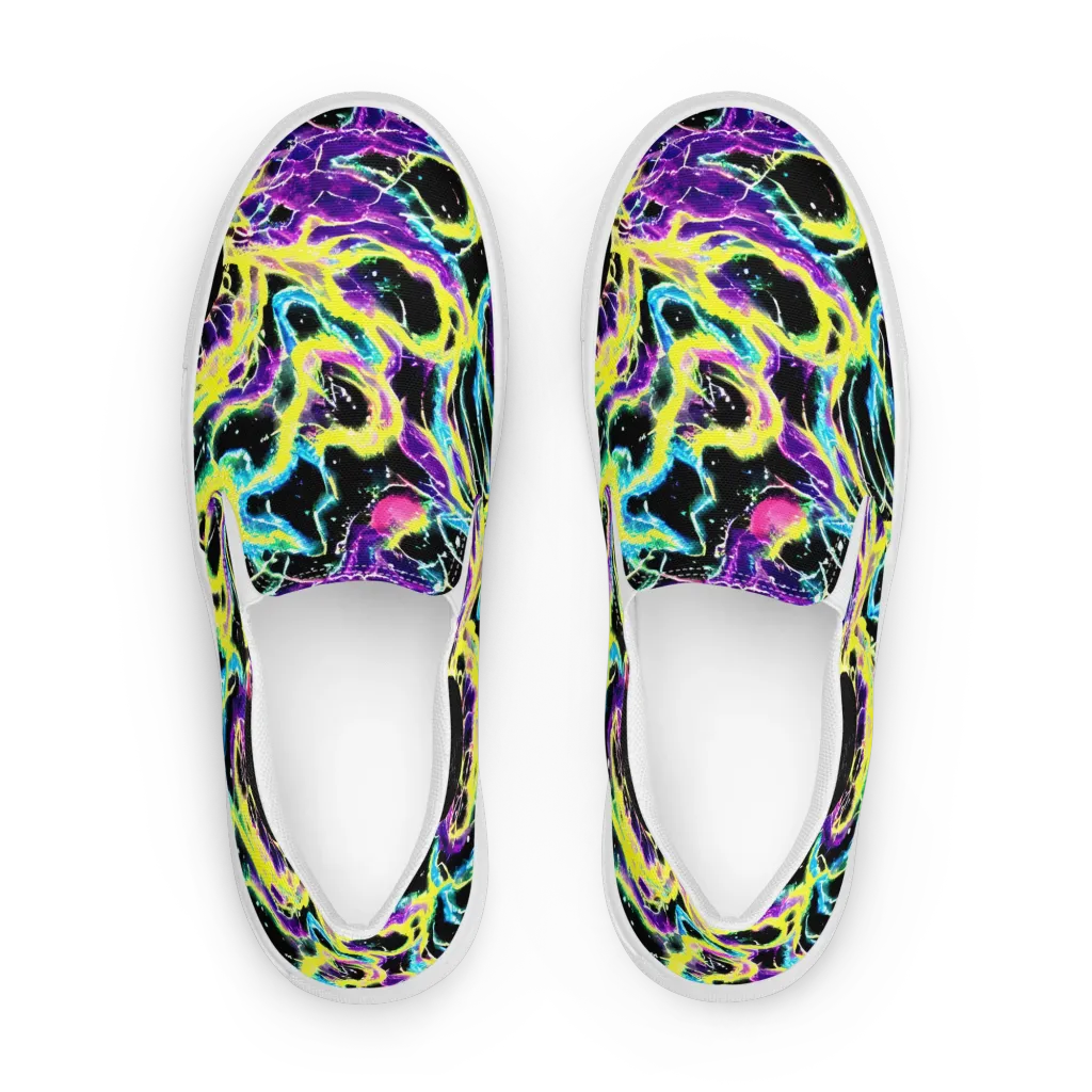 Electroflora on Women's Slip-On Canvas Shoes — Front