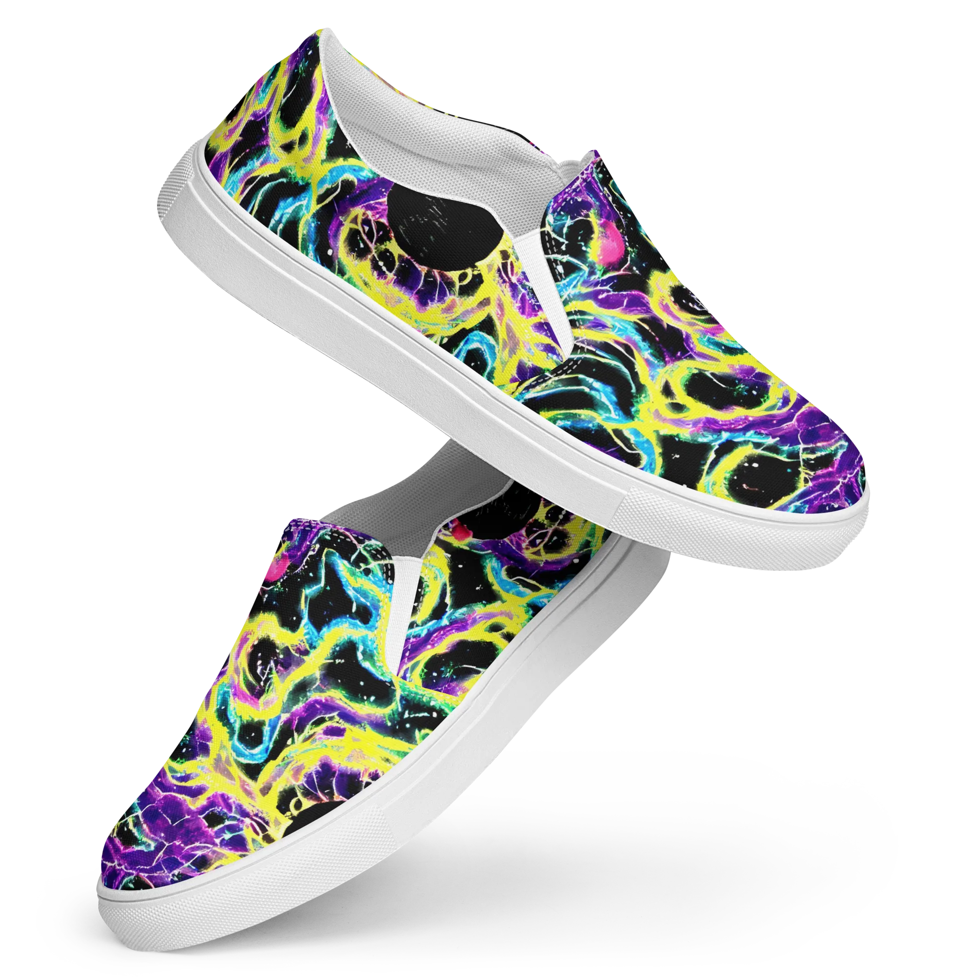 Electroflora on Women's Slip-On Canvas Shoes — Front