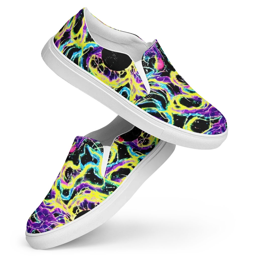 Electroflora on Women's Slip-On Canvas Shoes — Front