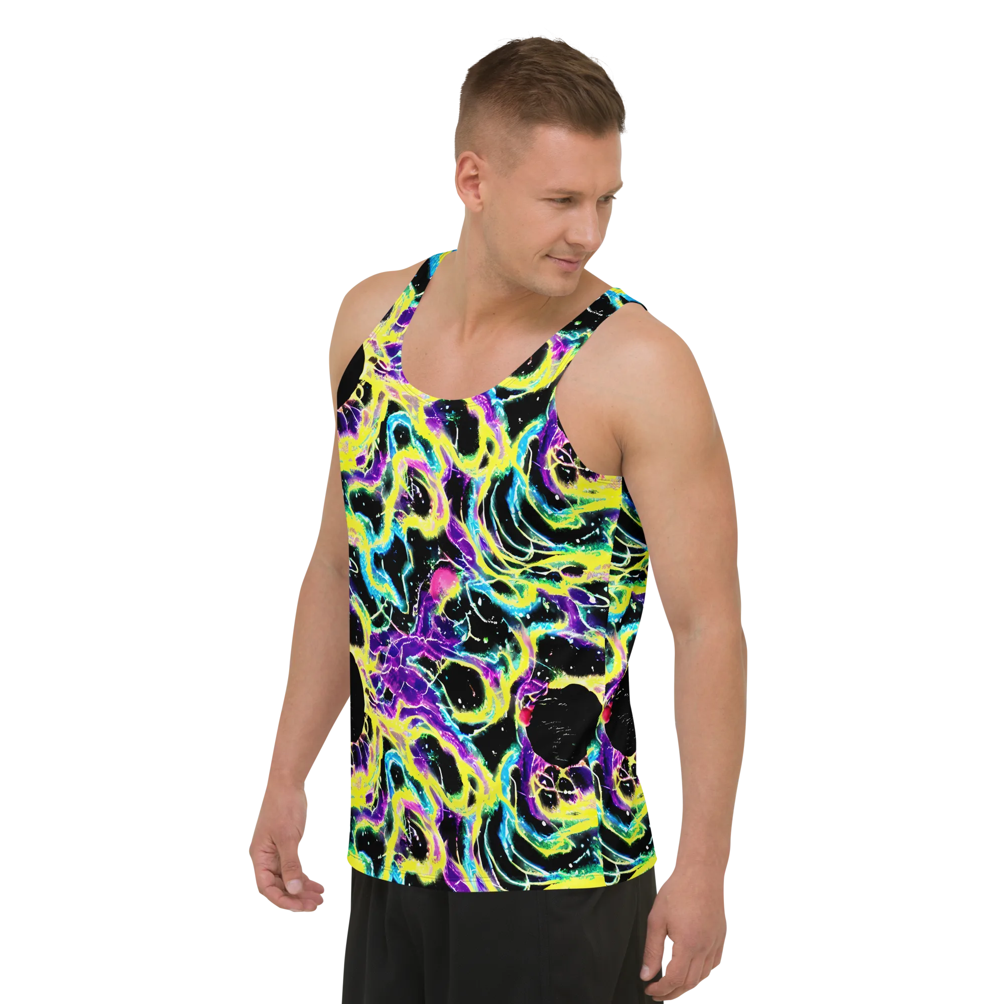 Electroflora on Men's Tank Top — Left Front