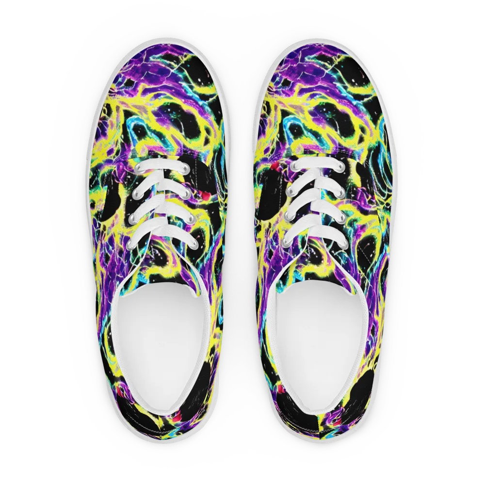 Electroflora on Men's Lace-Up Canvas Shoes — Front