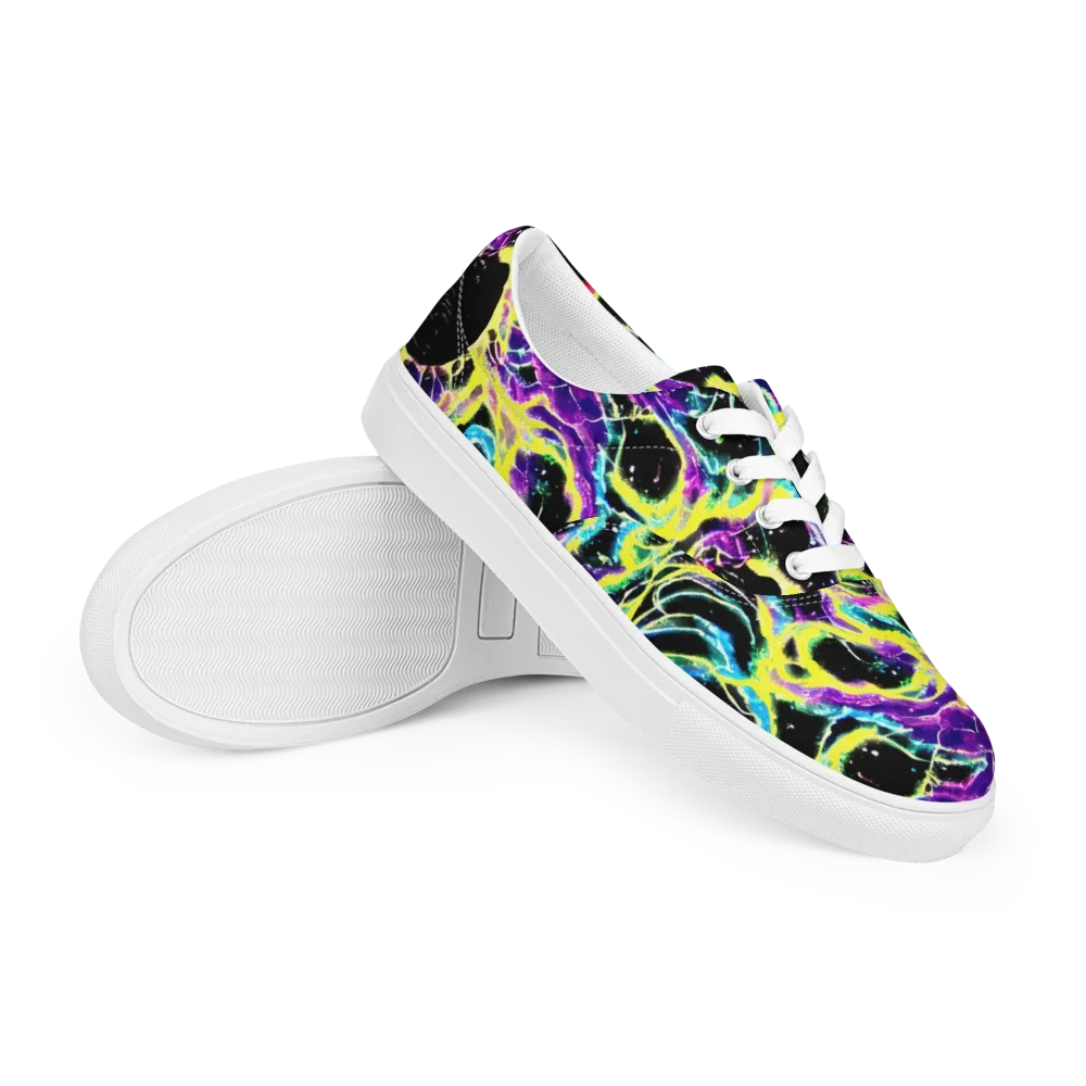 Electroflora on Men's Lace-Up Canvas Shoes — Right Front