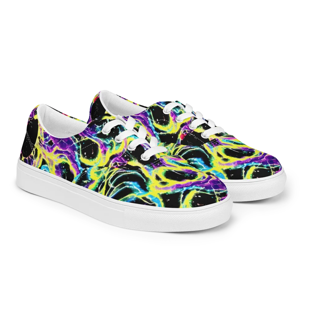 Electroflora on Men's Lace-Up Canvas Shoes — Right Front