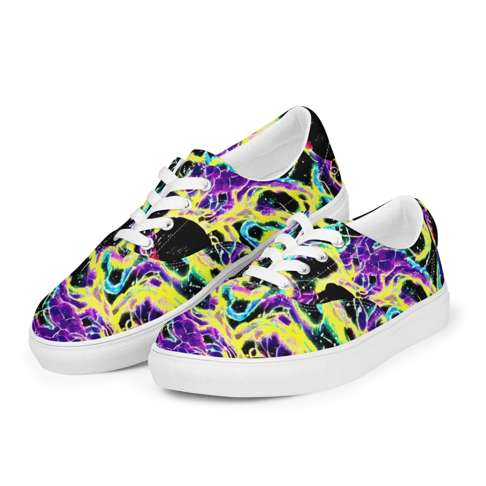 Electroflora on Men's Lace-Up Canvas Shoes — Left Front