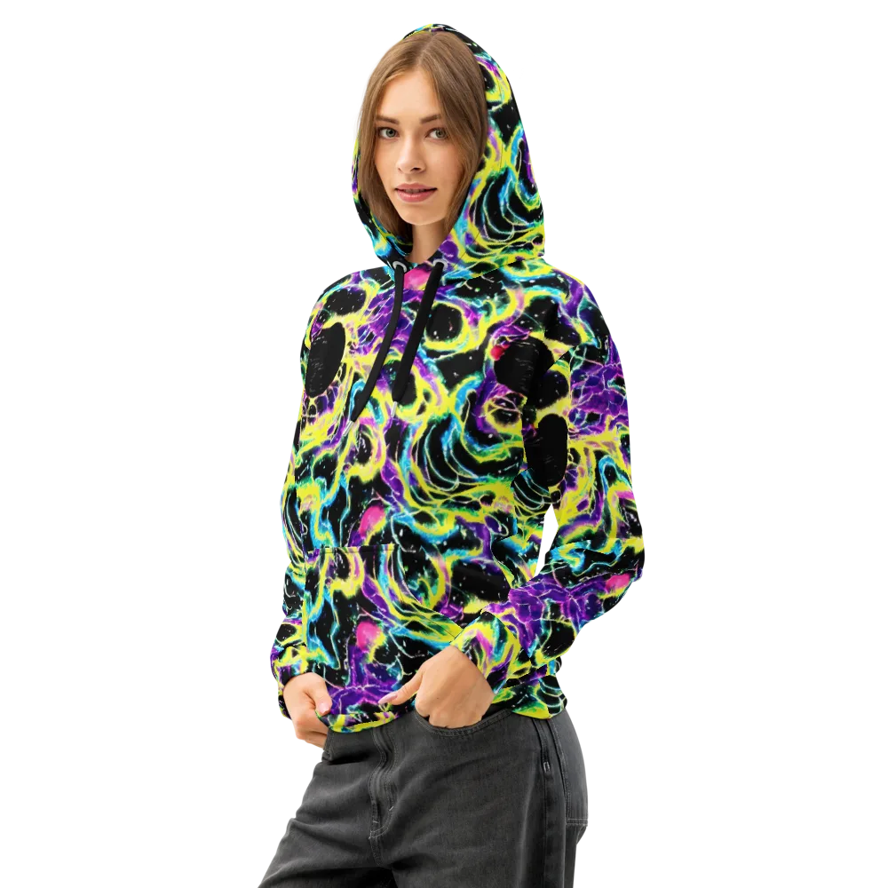 Electroflora on Cotton Hoodie — Left Front