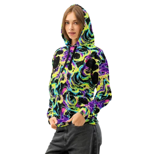 Electroflora on a Cotton Hoodie