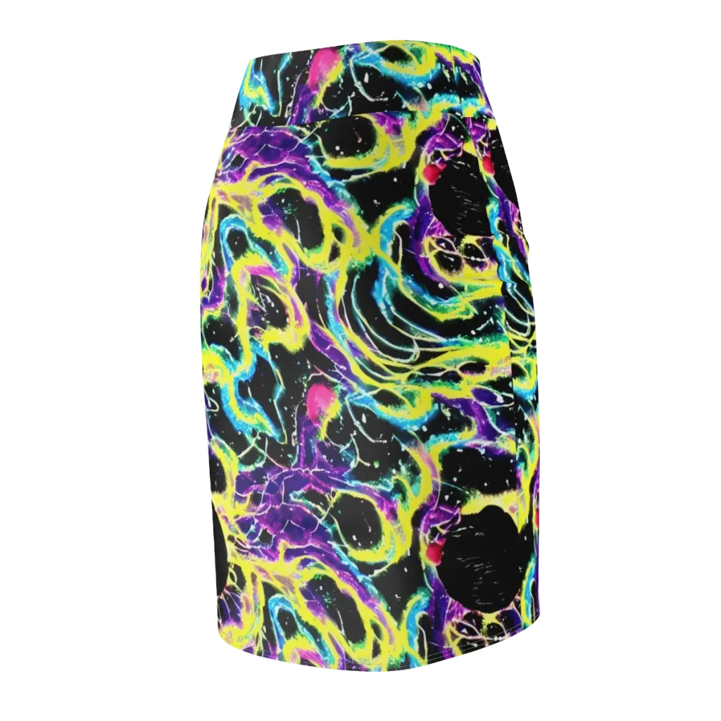 Electroflora on Pencil Skirt — Back Side