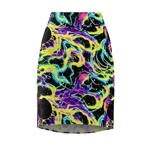 Electroflora on a Pencil Skirt
