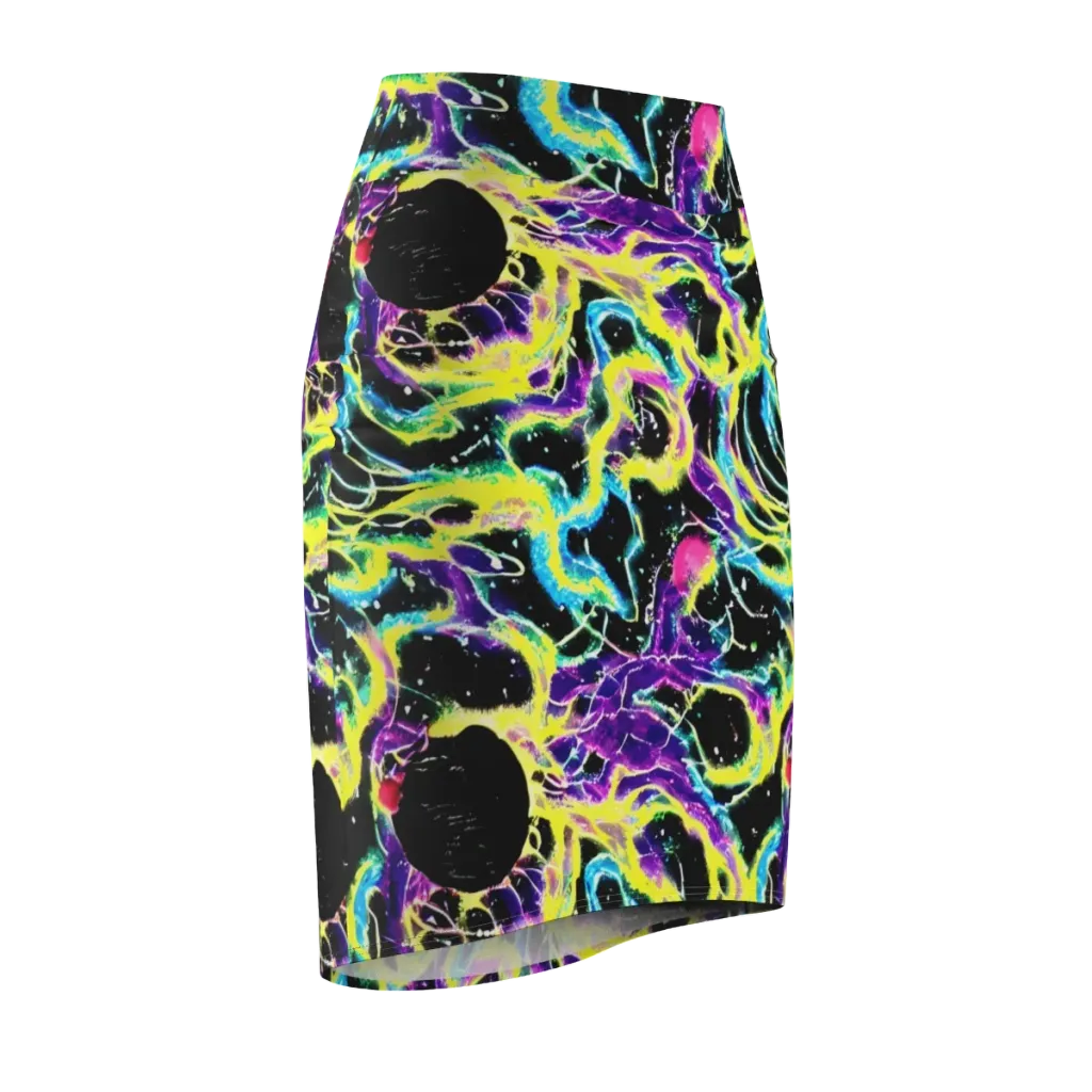 Electroflora on Pencil Skirt — Front Side