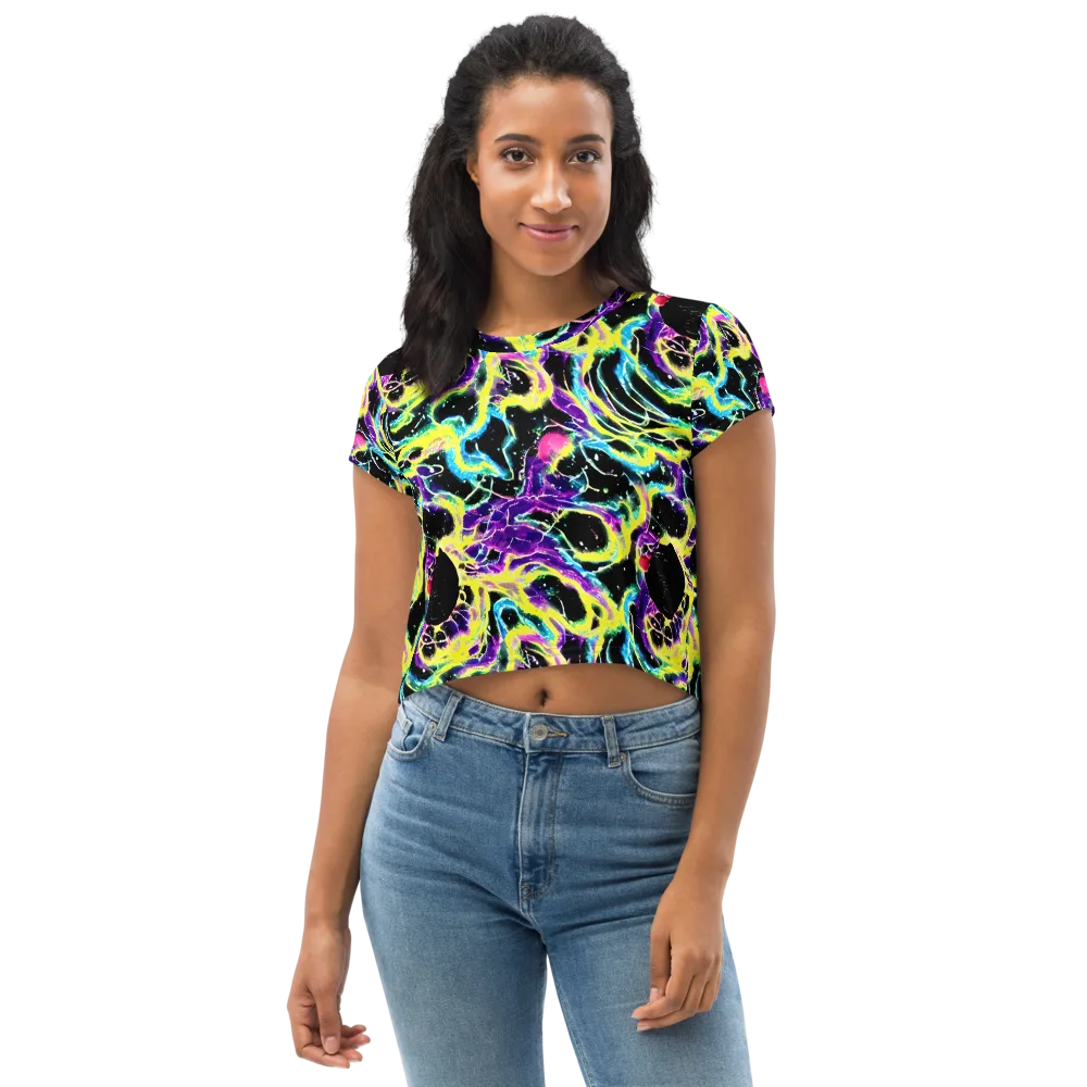 Electroflora on Crop Tee — Front