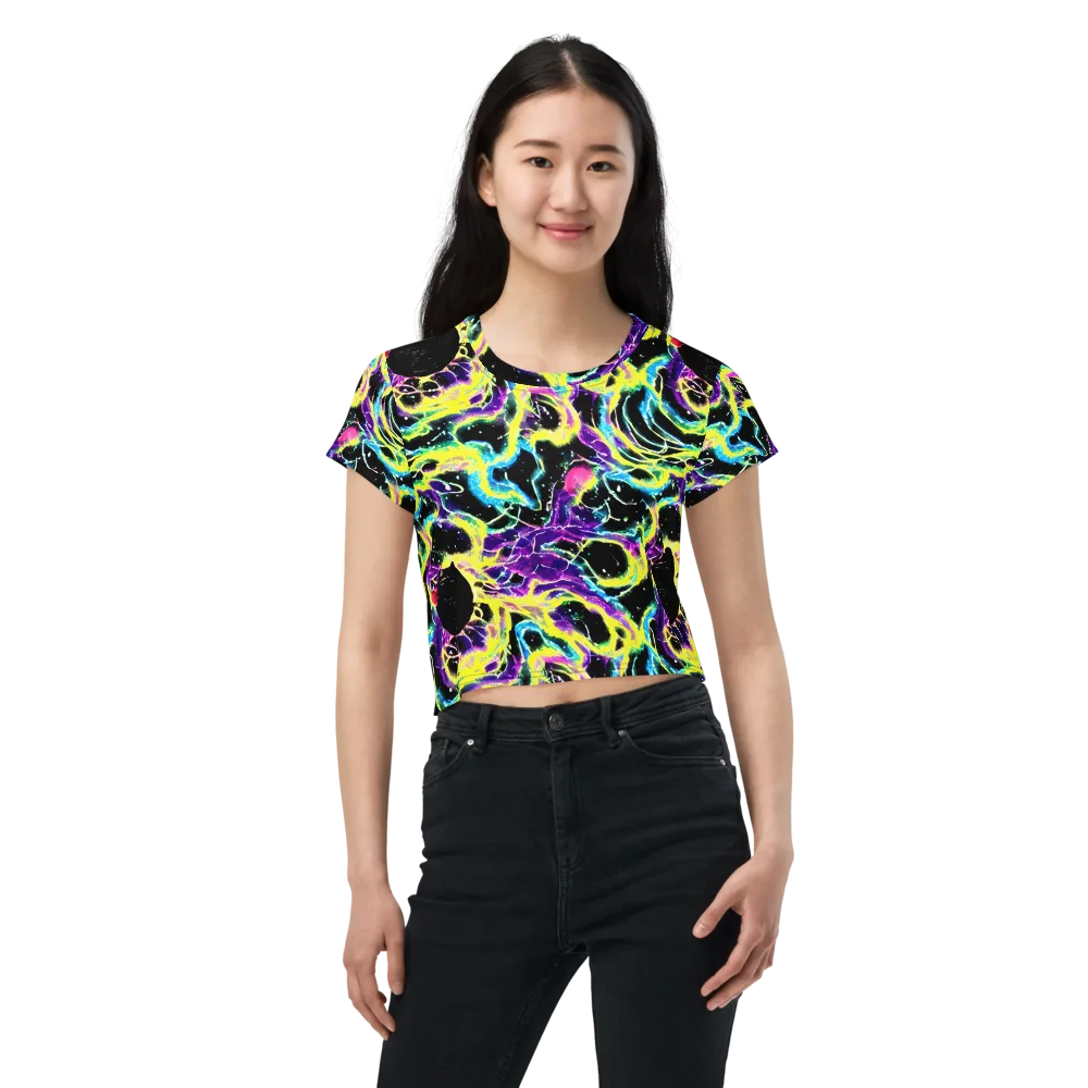 Electroflora on Crop Tee — Front