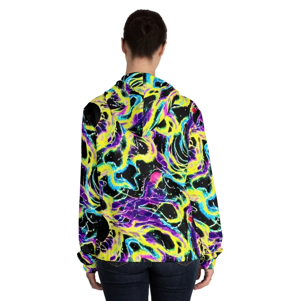 Electroflora on Women's Full-Zip Hoodie — Back On Person