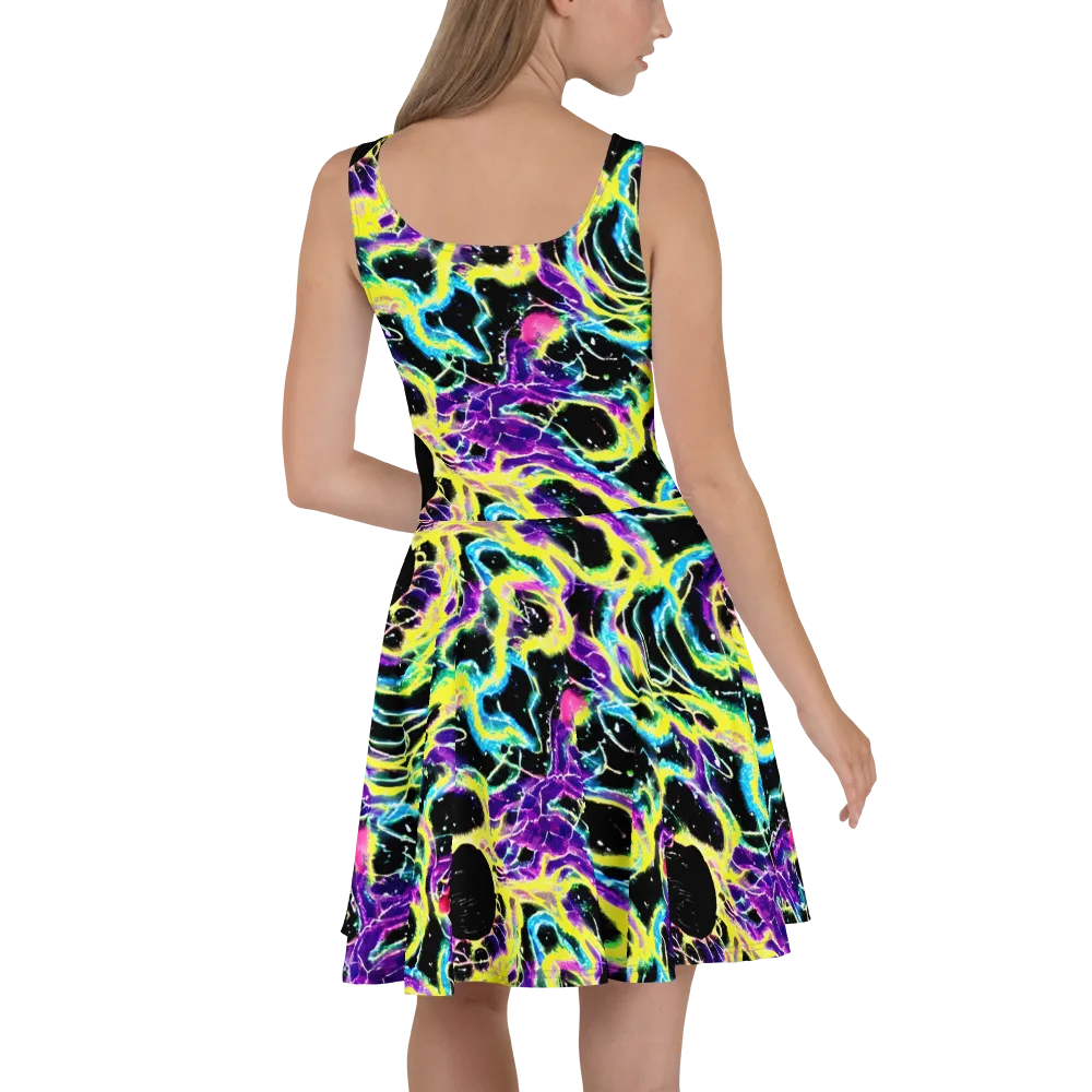 Electroflora on Skater Dress — Back