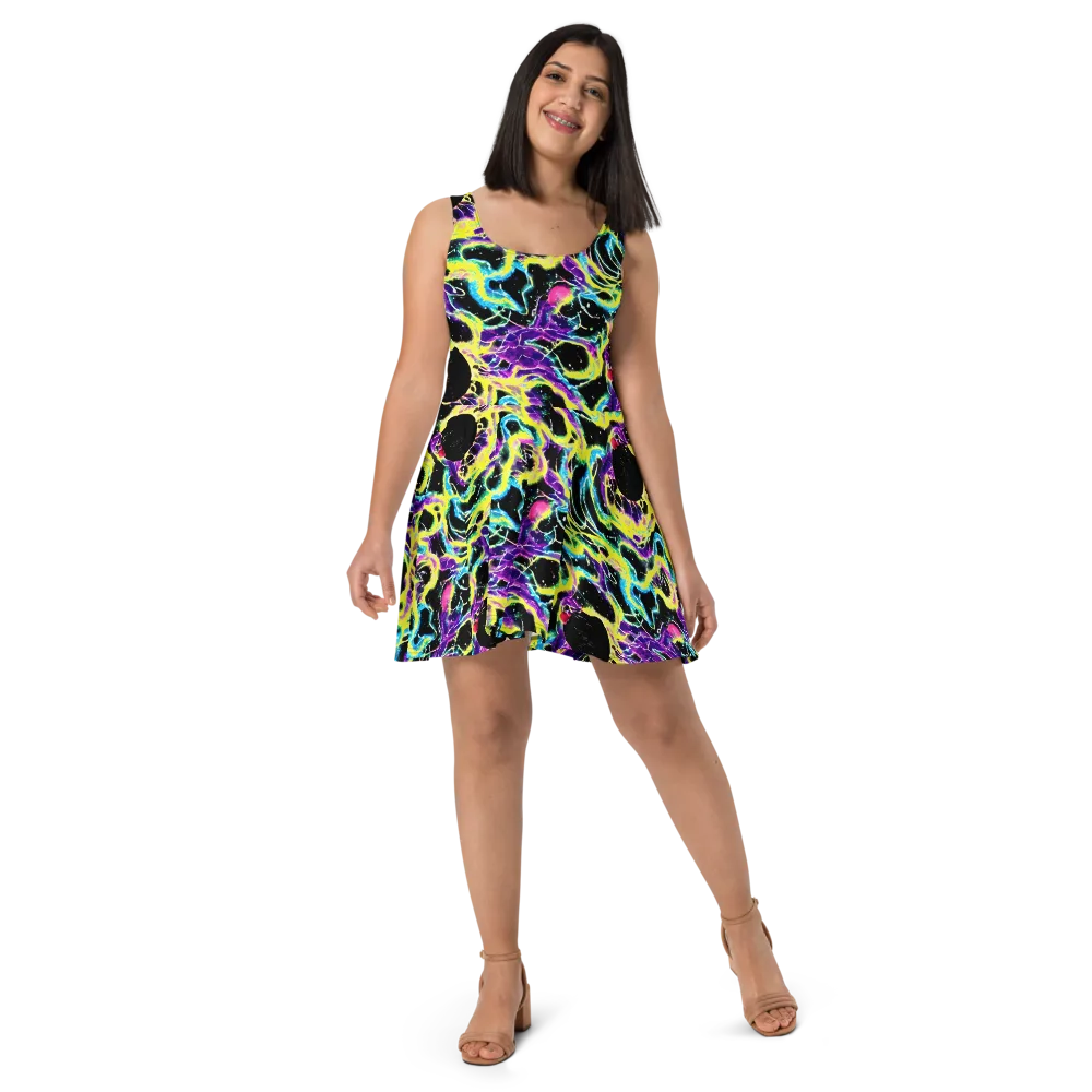 Electroflora on Skater Dress — Front