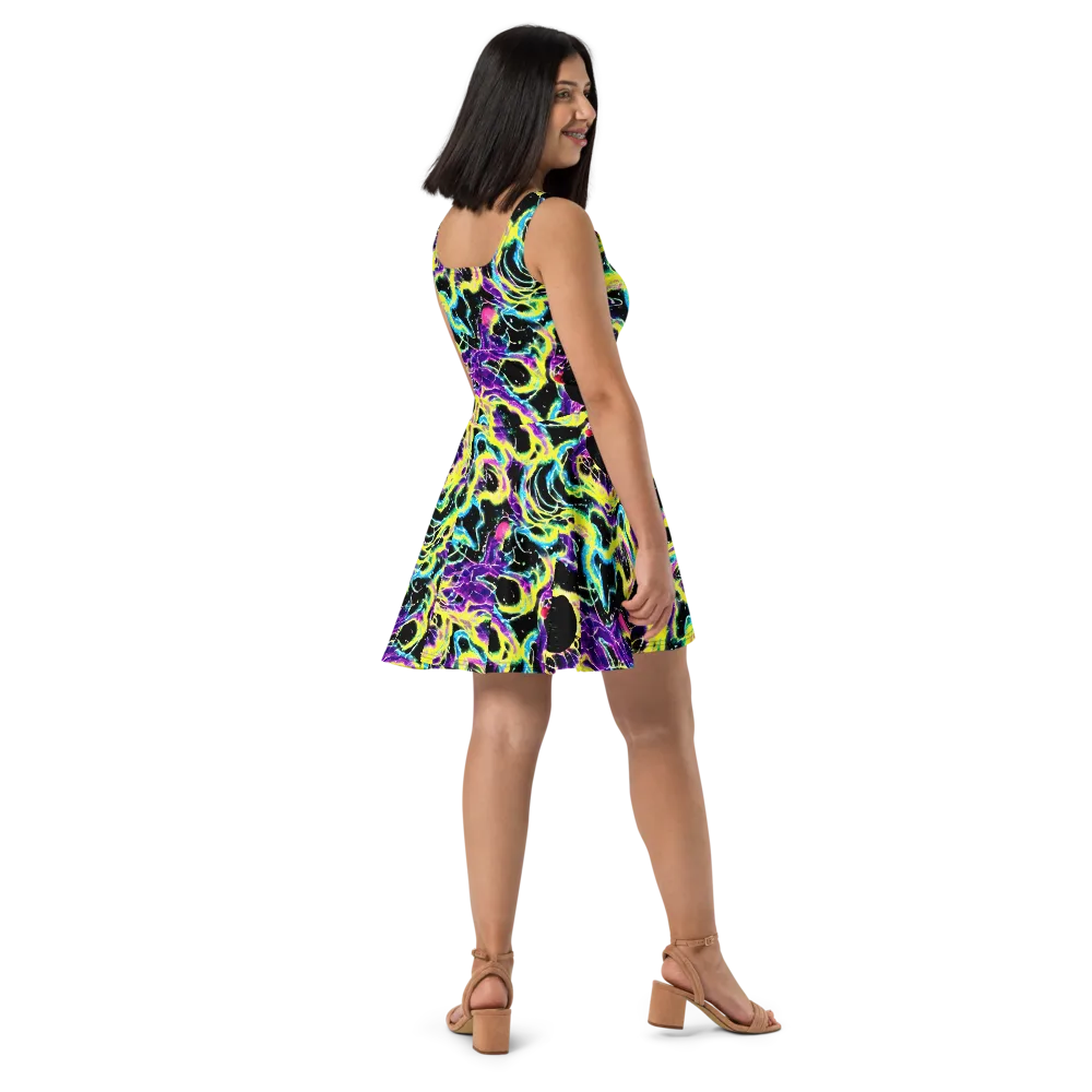Electroflora on Skater Dress — Right
