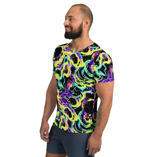 Electroflora on a Men's Athletic T-Shirt
