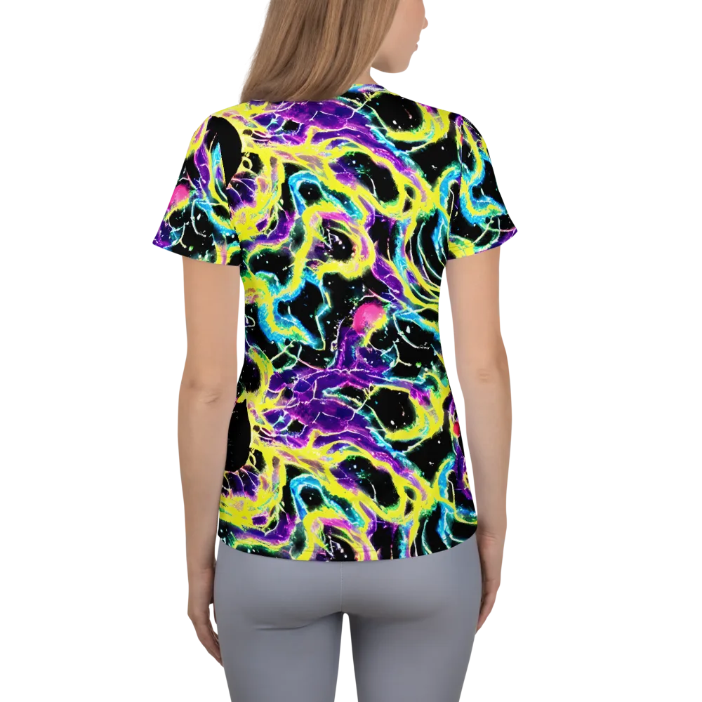Electroflora on Women's Athletic T-Shirt — Back