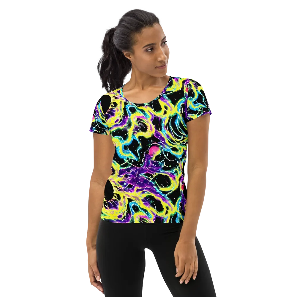 Electroflora on Women's Athletic T-Shirt — Front