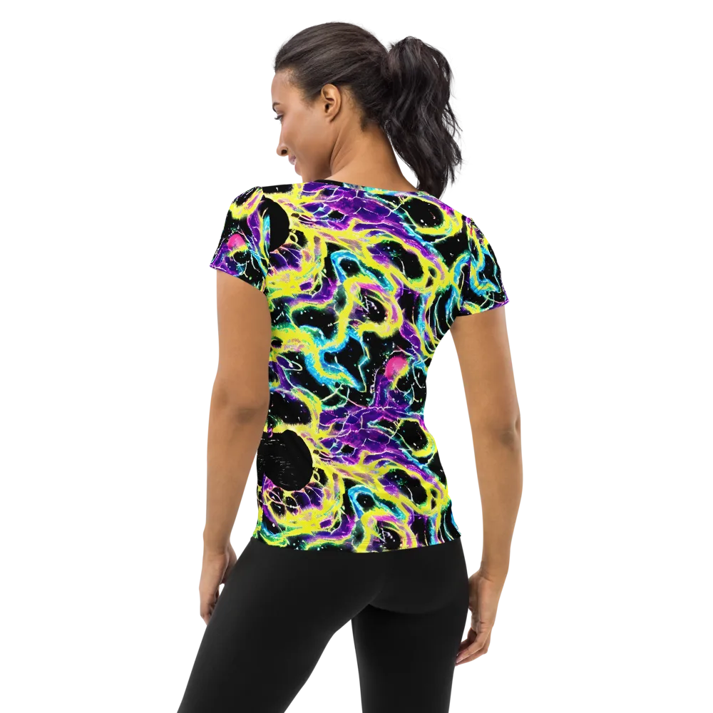 Electroflora on Women's Athletic T-Shirt — Back