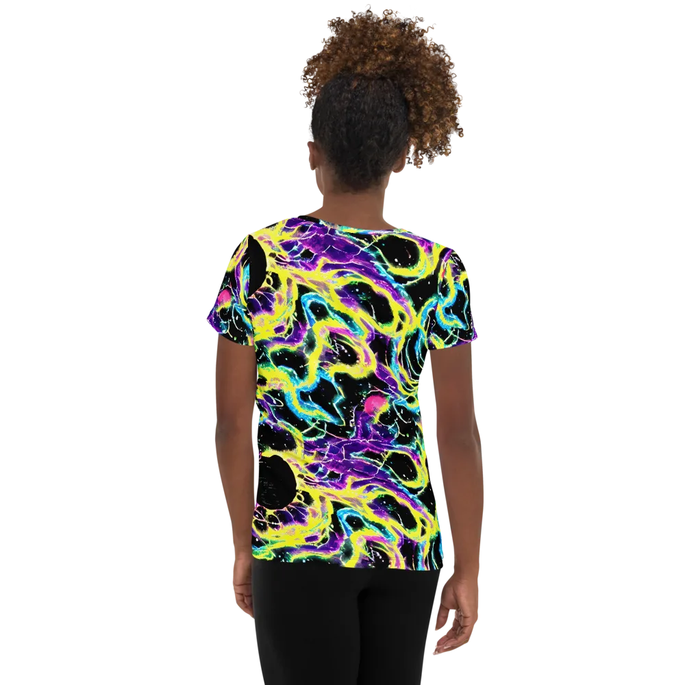 Electroflora on Women's Athletic T-Shirt — Back