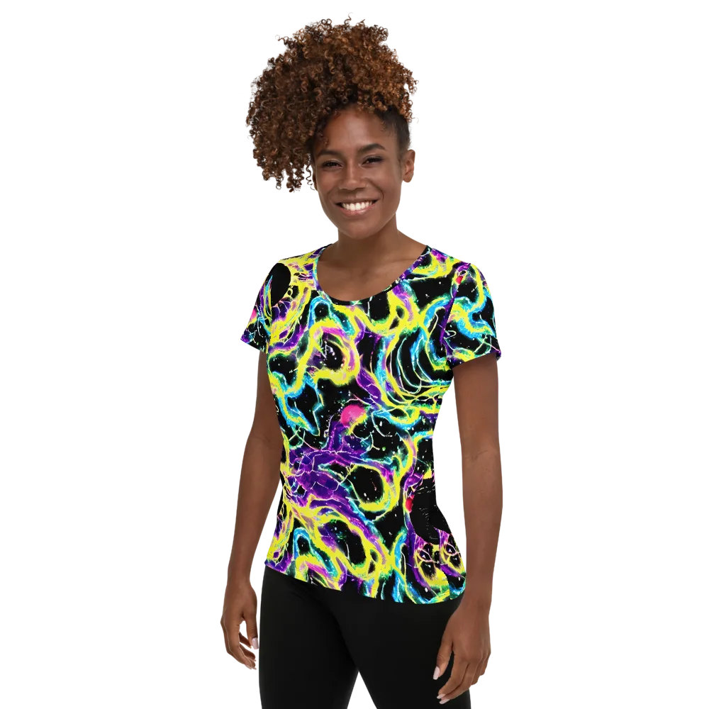 Electroflora on Women's Athletic T-Shirt — Left