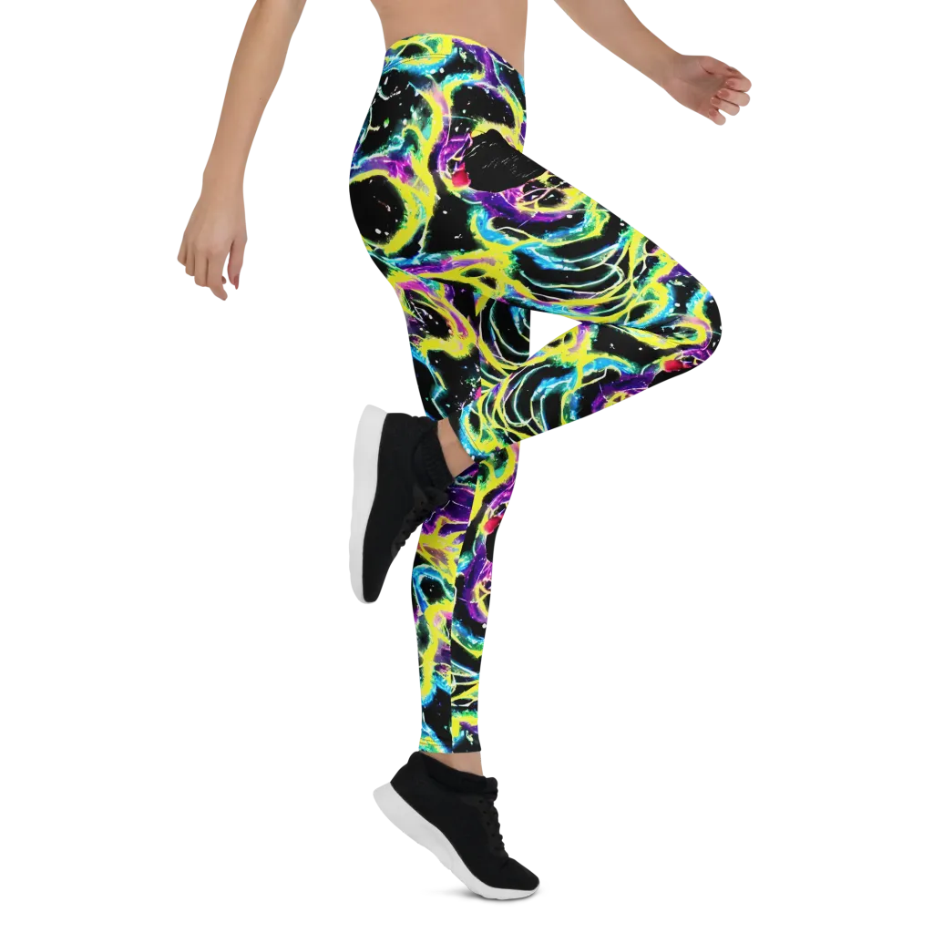 Electroflora on Leggings — Right