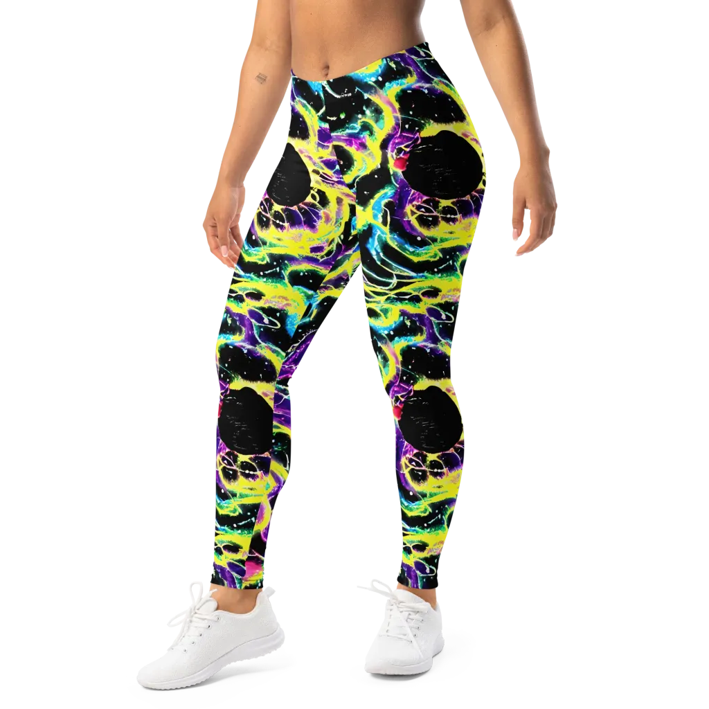 Electroflora on Leggings — Left Front