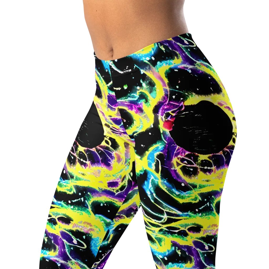 Electroflora on Leggings — Left Front