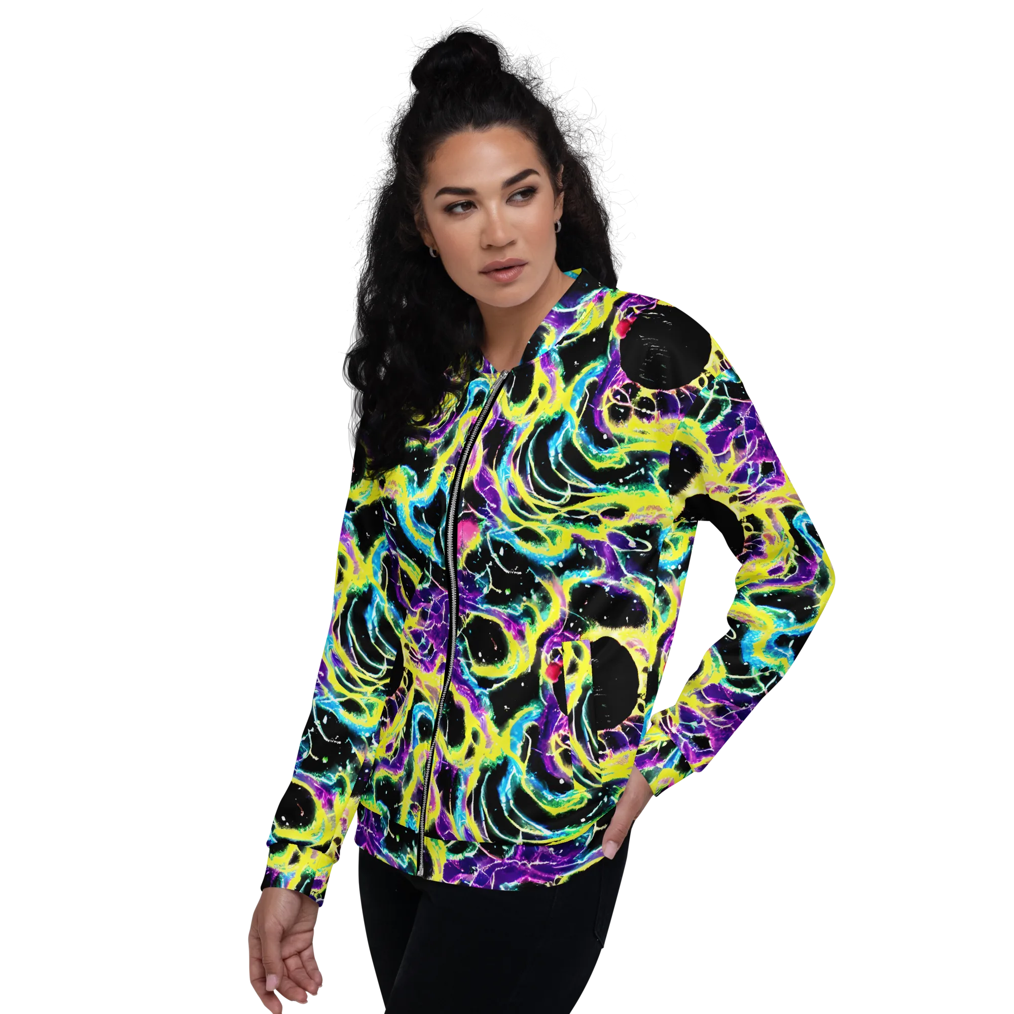 Electroflora on Bomber Jacket — Left