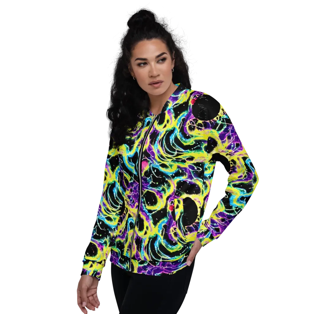 Electroflora on Bomber Jacket — Left