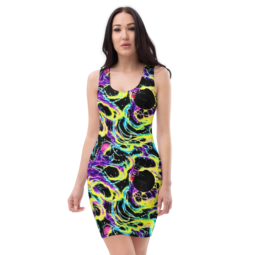 Electroflora on Bodycon Dress — Front