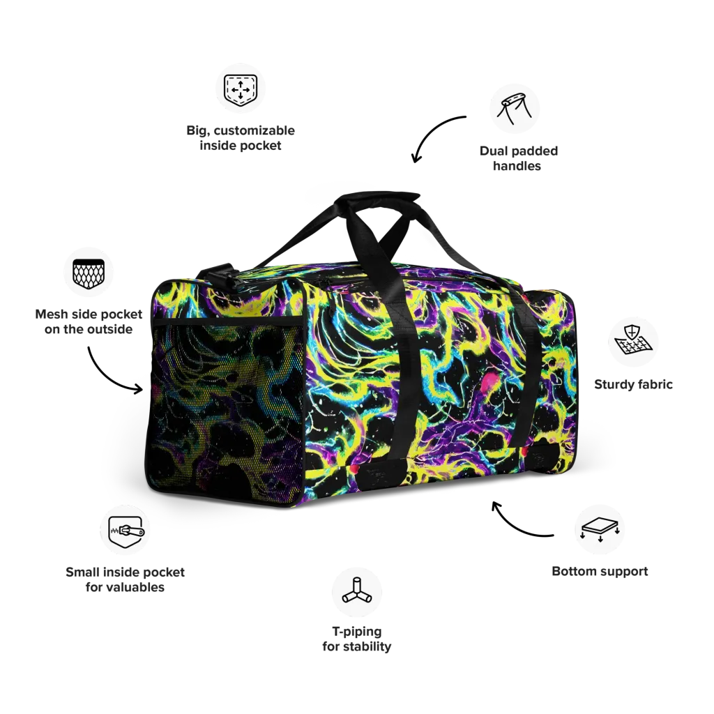 Electroflora on Duffle Bag — Right Front