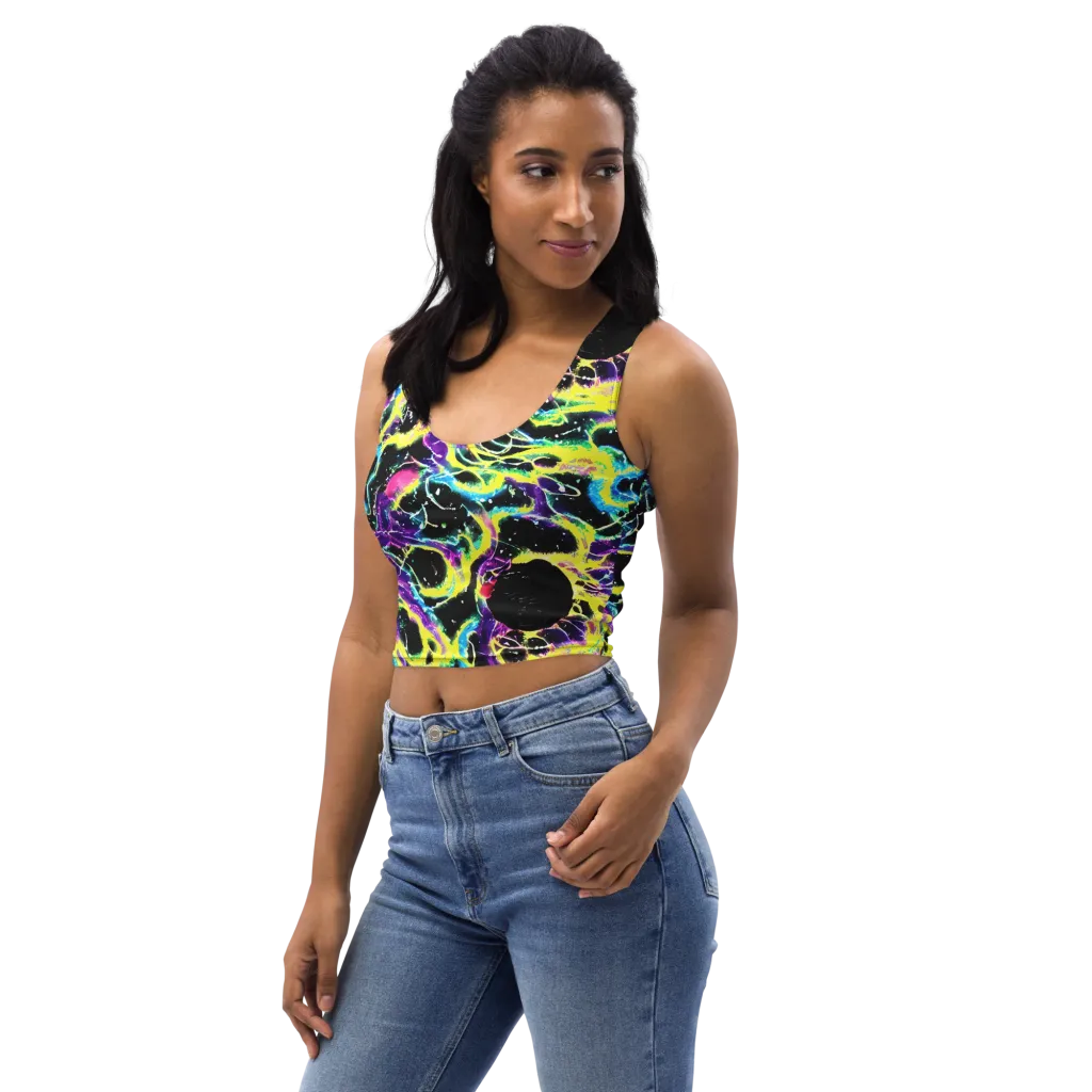 Electroflora on Crop Top — Left Front