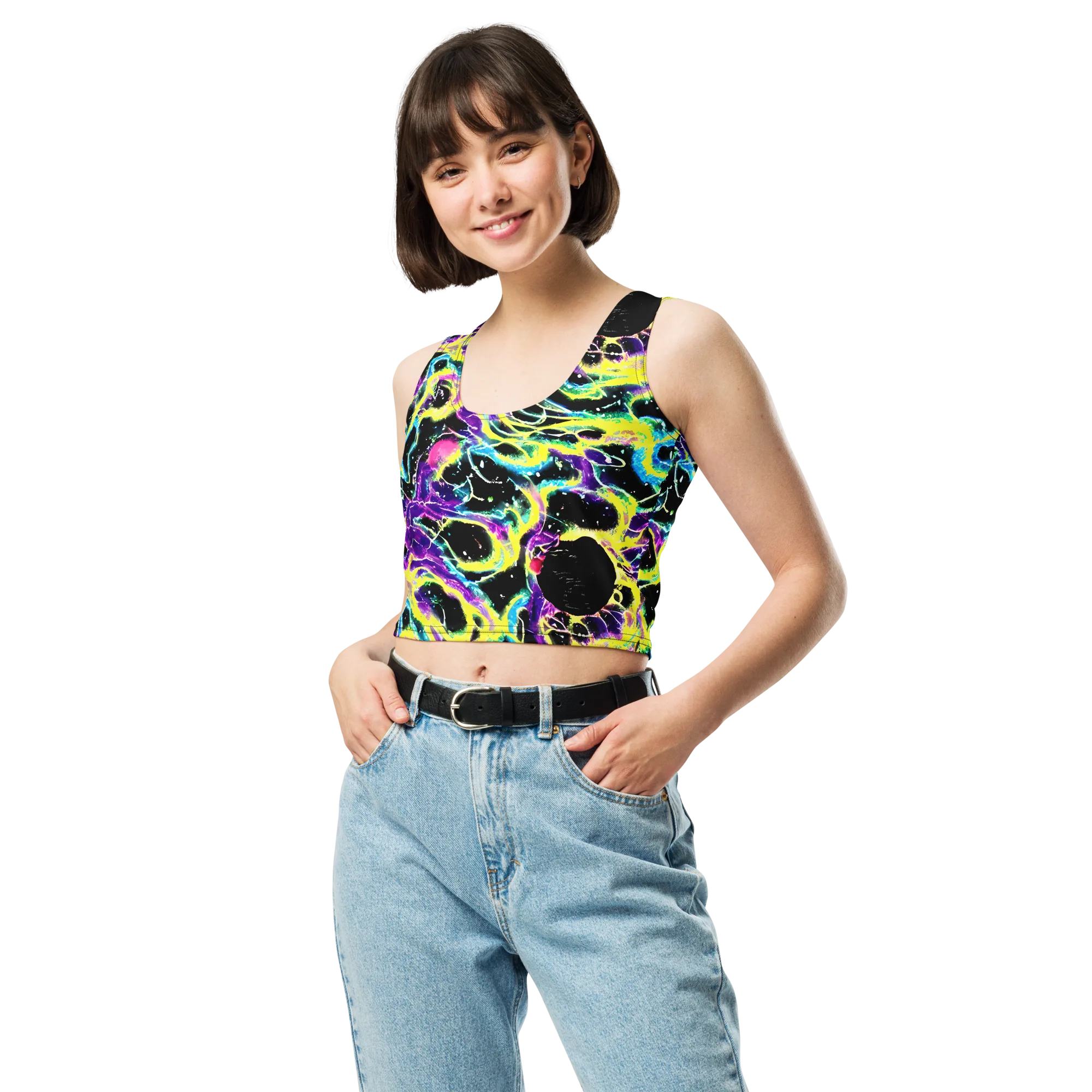 Electroflora on Crop Top — Front