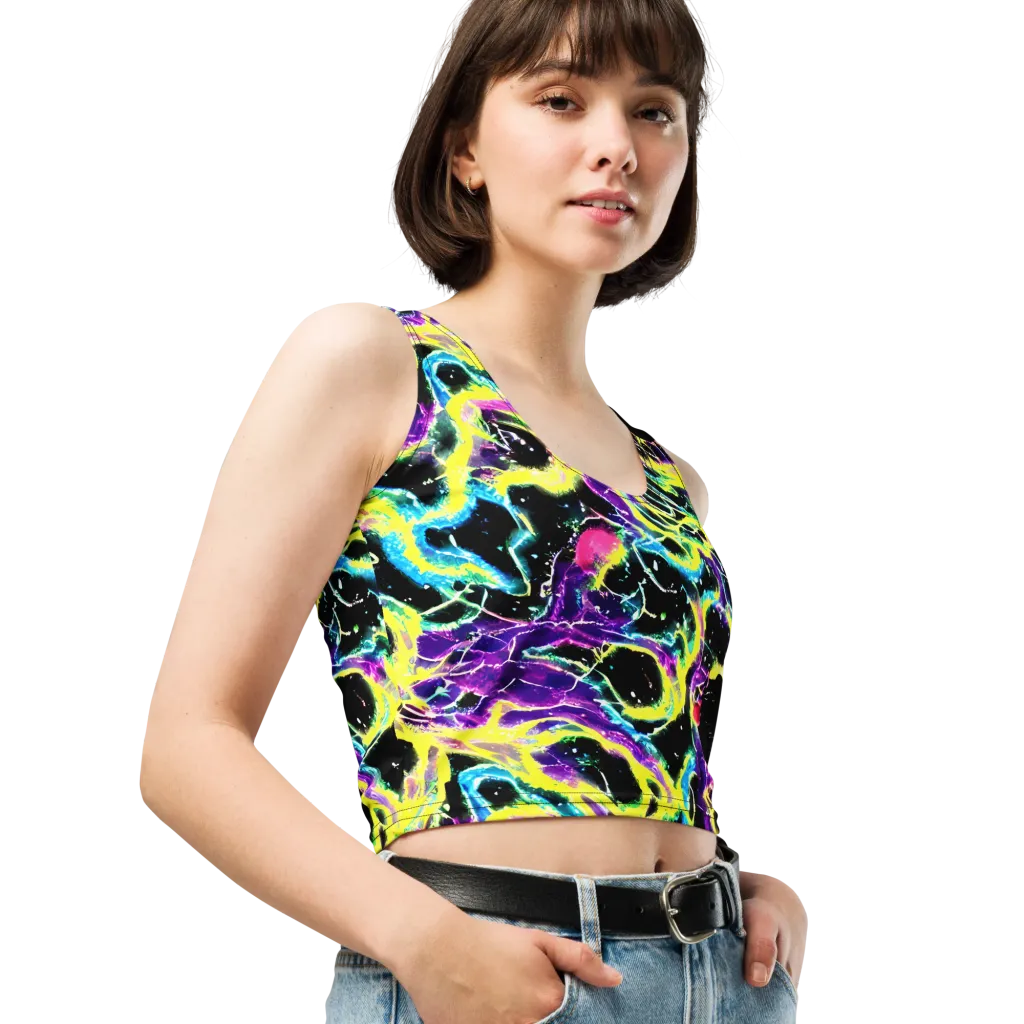 Electroflora on Crop Top — Right Front
