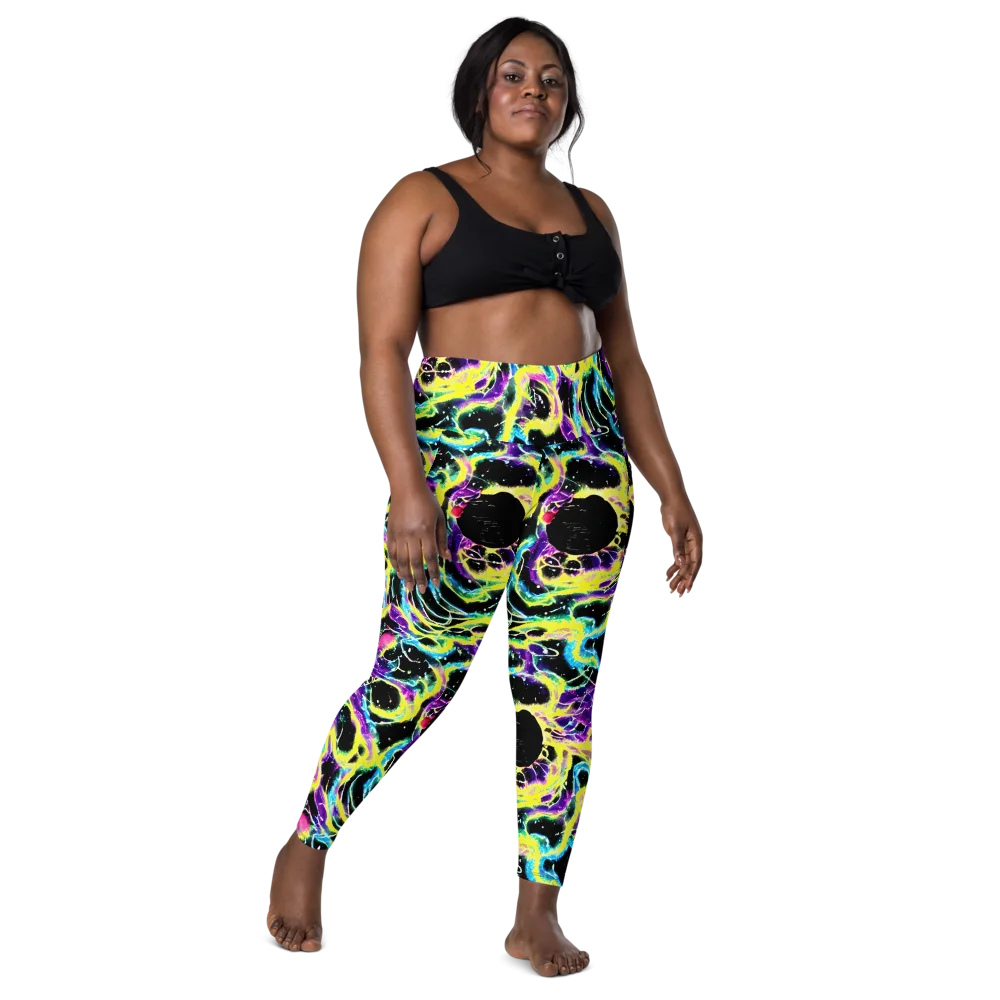 Electroflora on Leggings with Pockets — Front