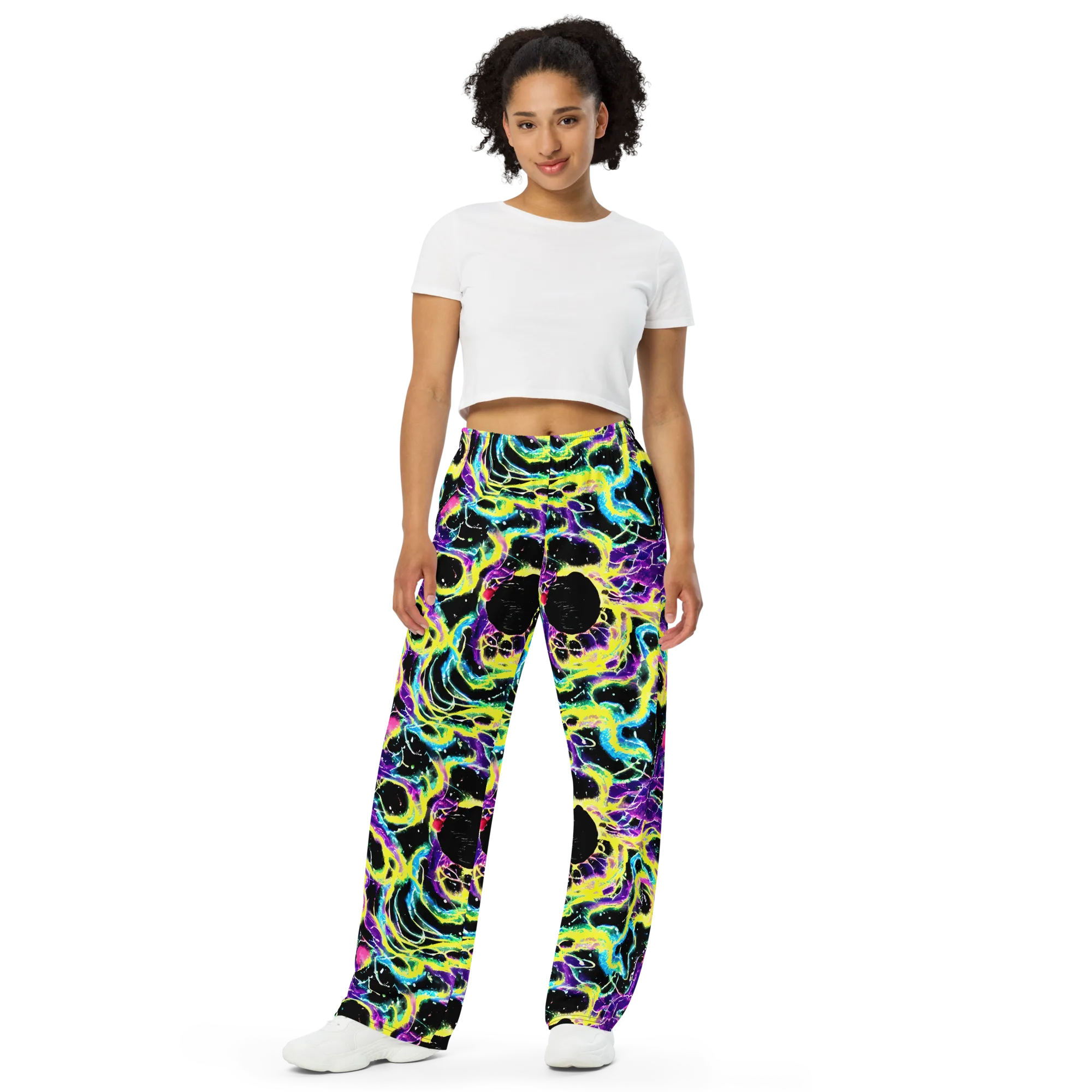 Electroflora on Wide-Leg Pants — Front