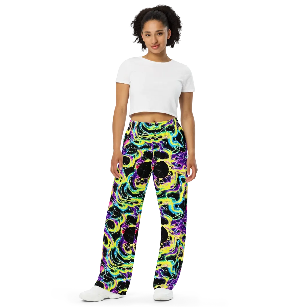 Electroflora on Wide-Leg Pants — Front